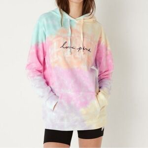 PINK VS Pullover Hoodie Pastel Tie  Dye w/ Script Logo 😍 BNWOT